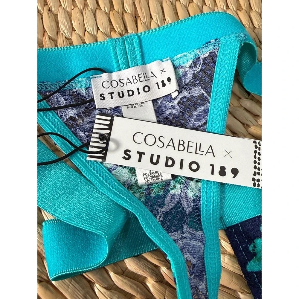 Cosabella Men's Lace Italian Thong Leaf Print Brief Underwear‎ Size L